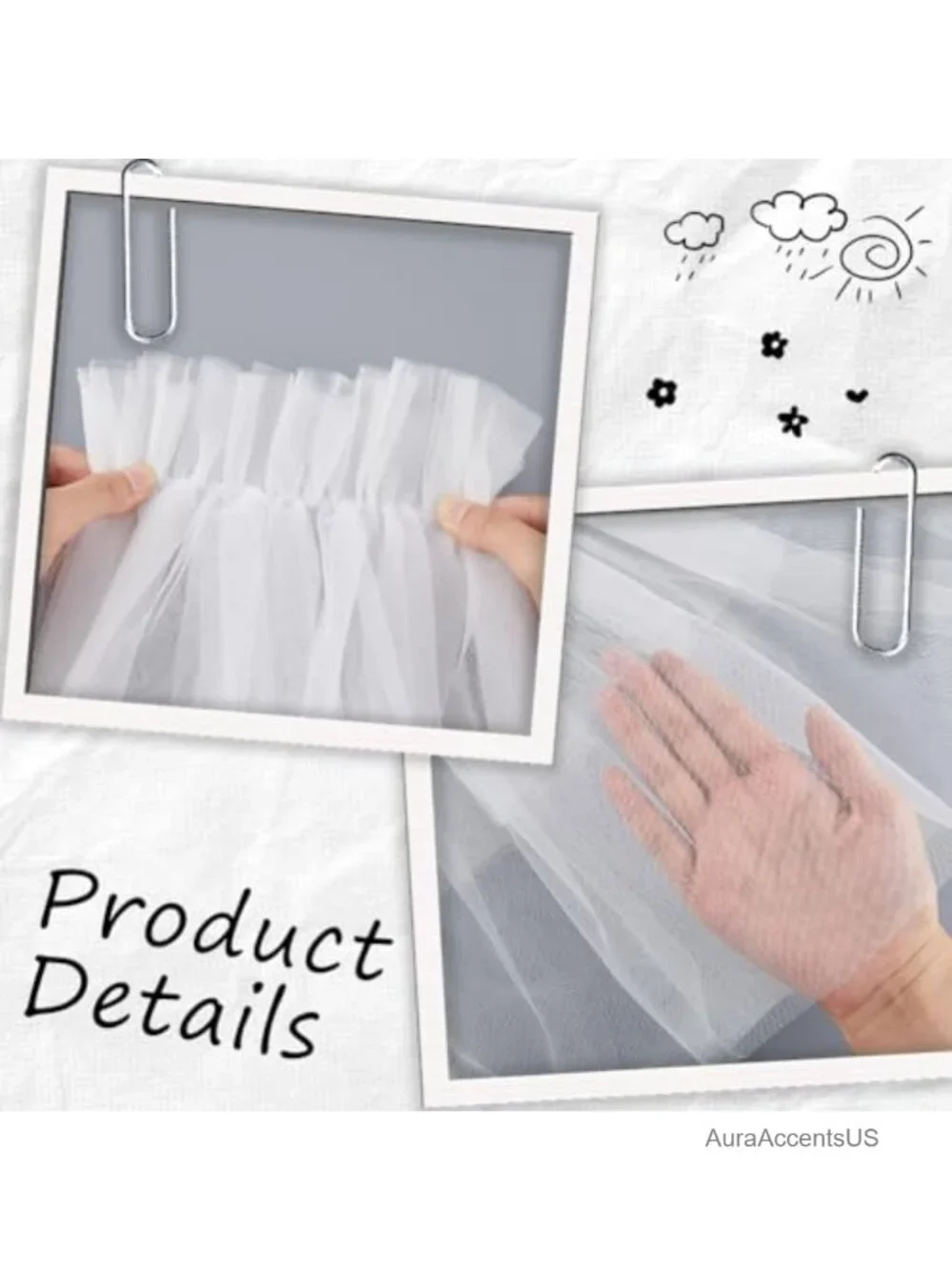 White Lace Arm Sleeves Nylon Sheer Puffy Fingerless Detachable Long Gloves